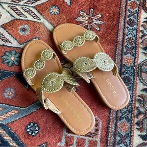 Jack Rogers Lauren II Sandal (Platinum, Size 7) (Brand New!)